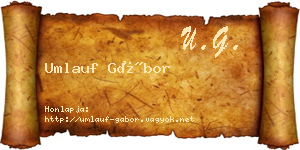 Umlauf Gábor névjegykártya